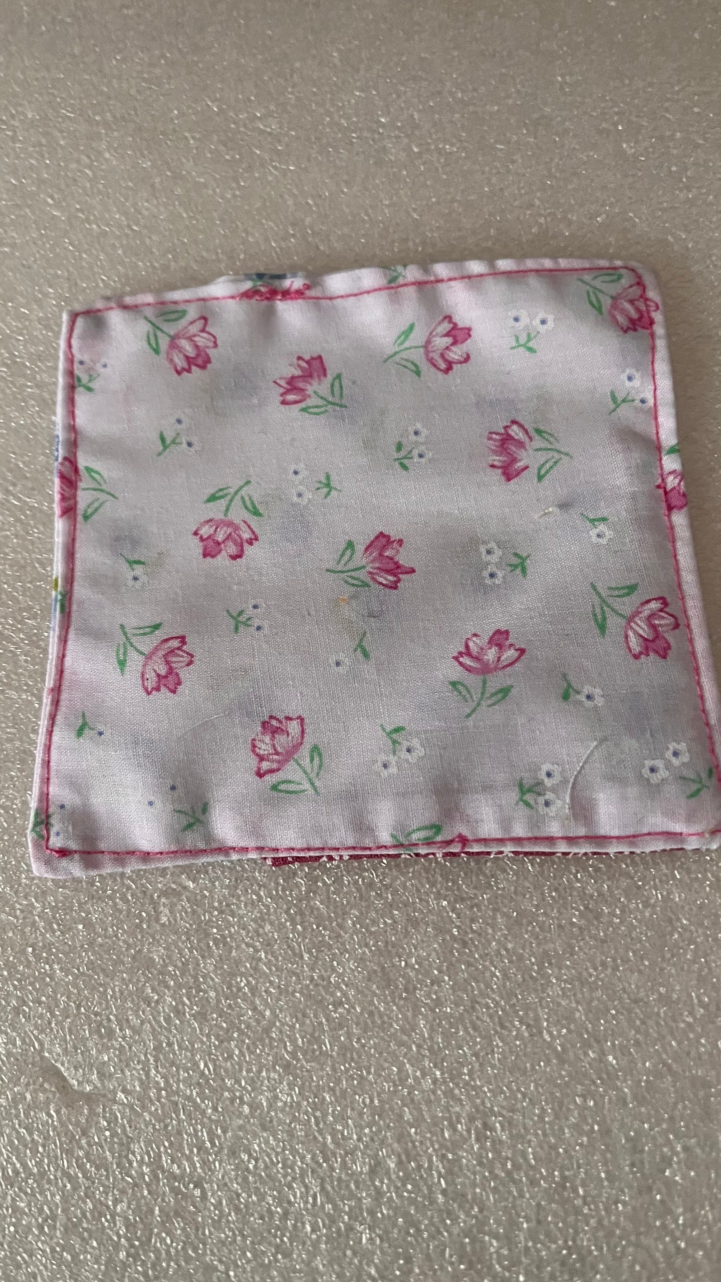 Handmade fabric corner bookmark