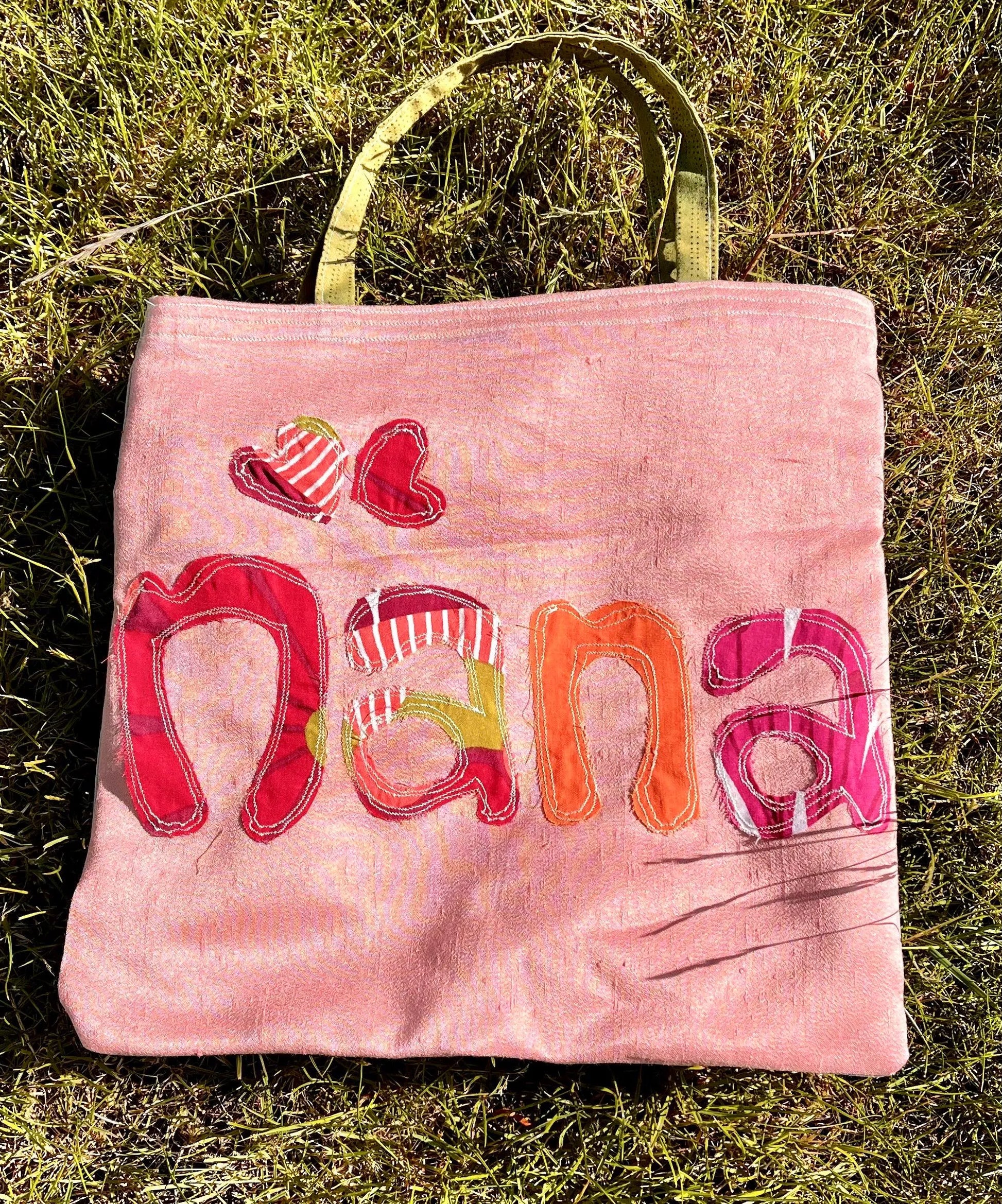 personalised Nana handmade cotton tote bag image 0
