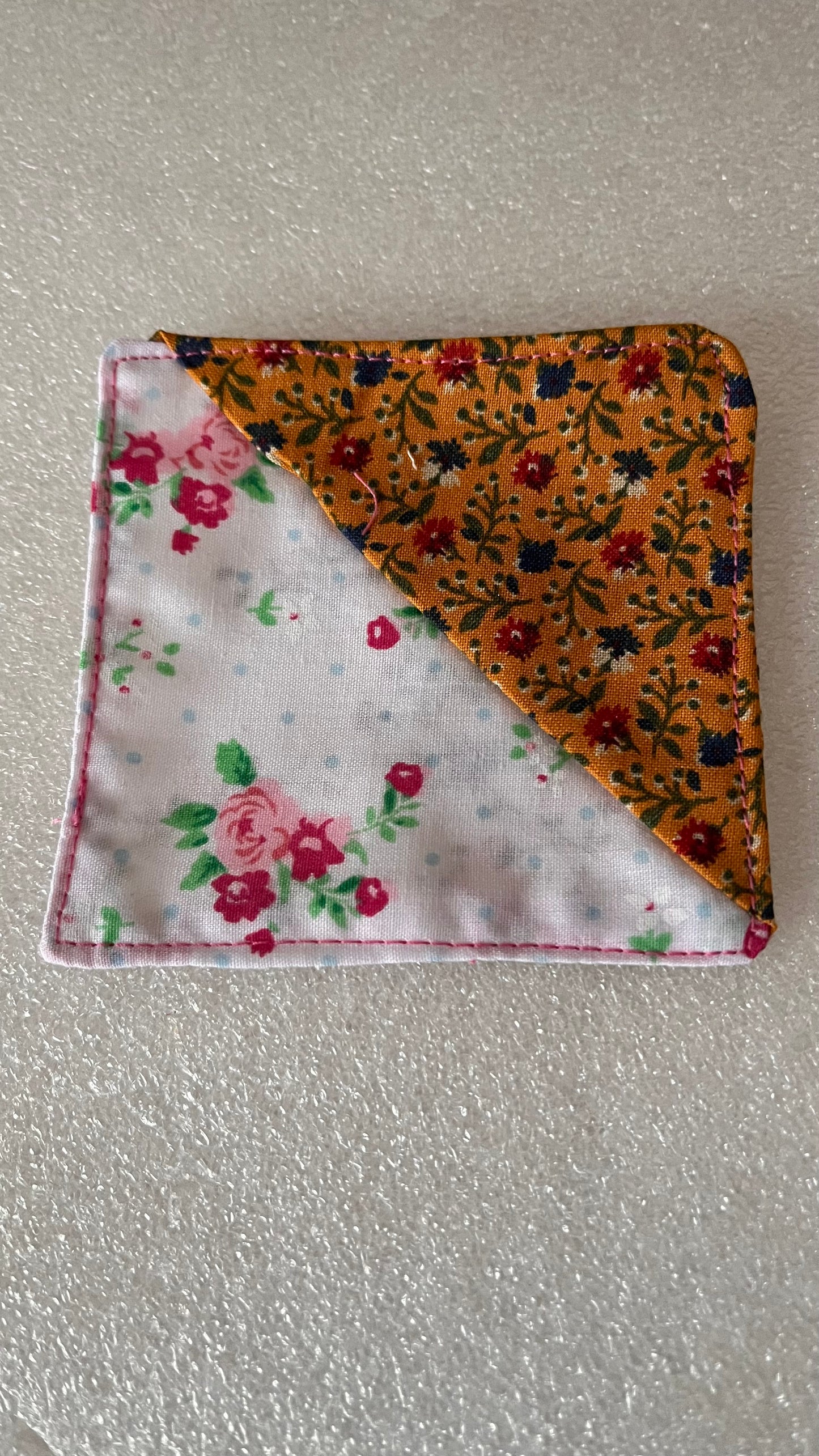 Handmade fabric corner bookmark