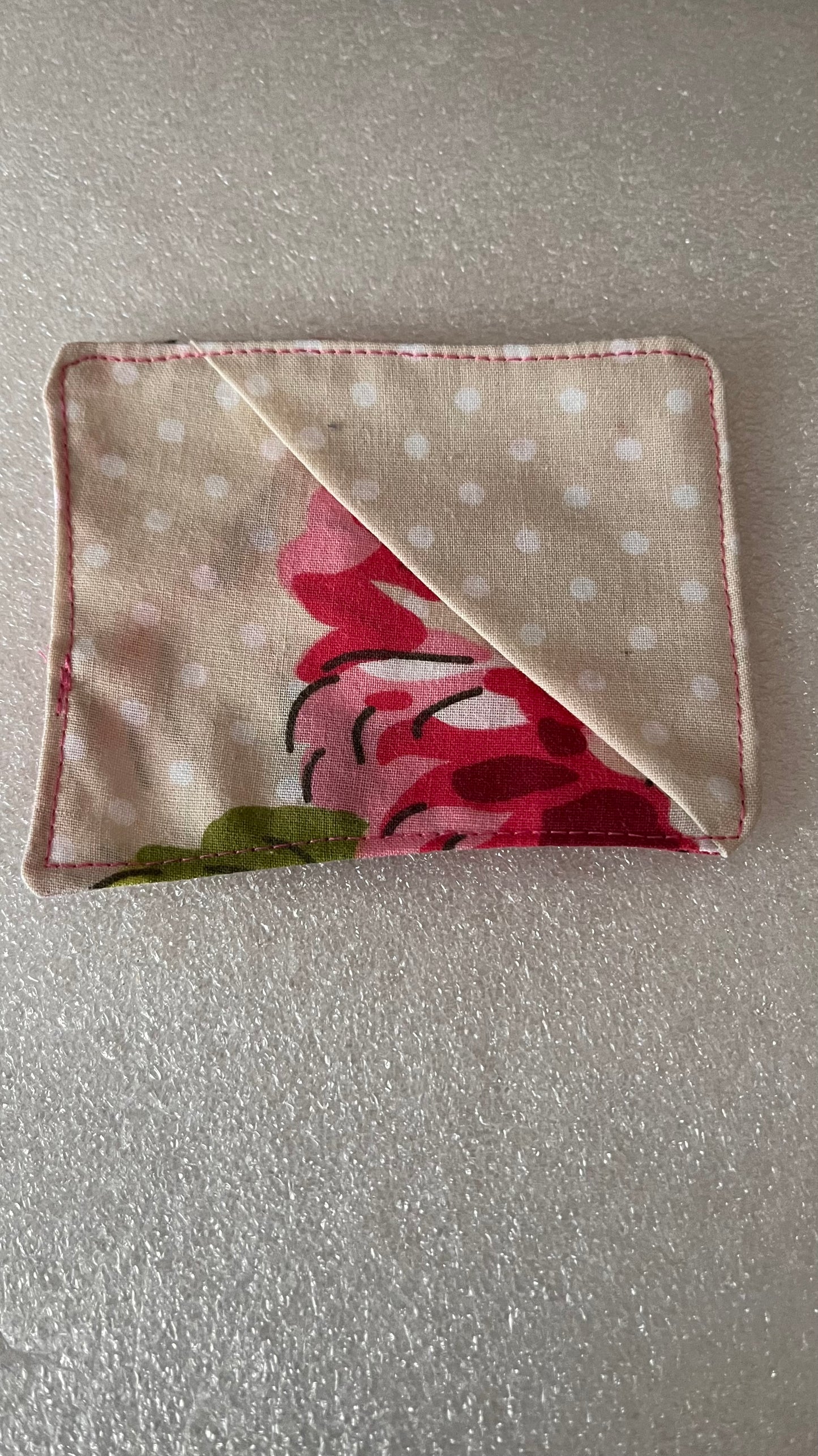 Handmade fabric corner bookmark