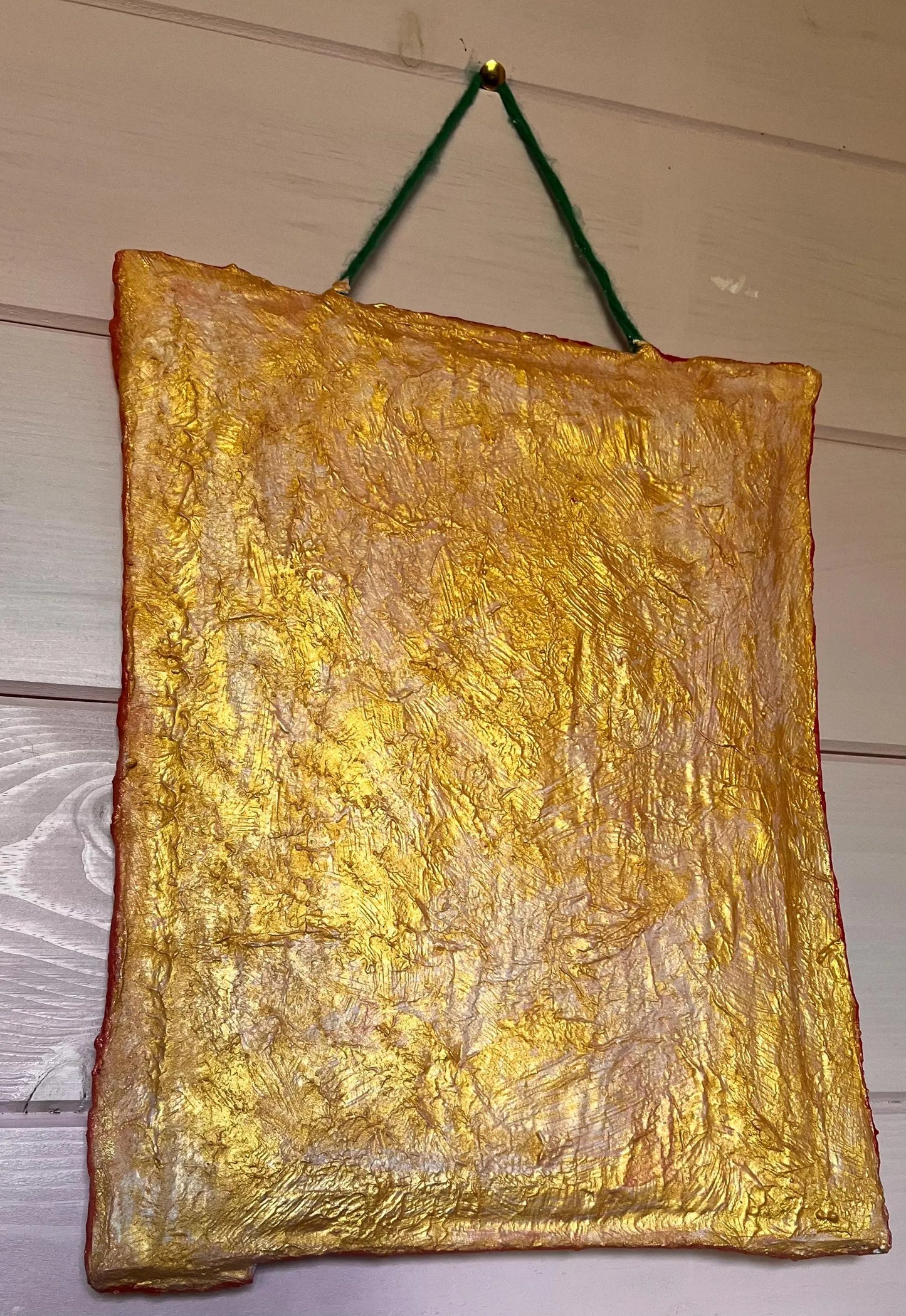 Hand-Painted Parrot on Fabric | Vintage-Style Upcycled Frame | Eco Wall Art image 1