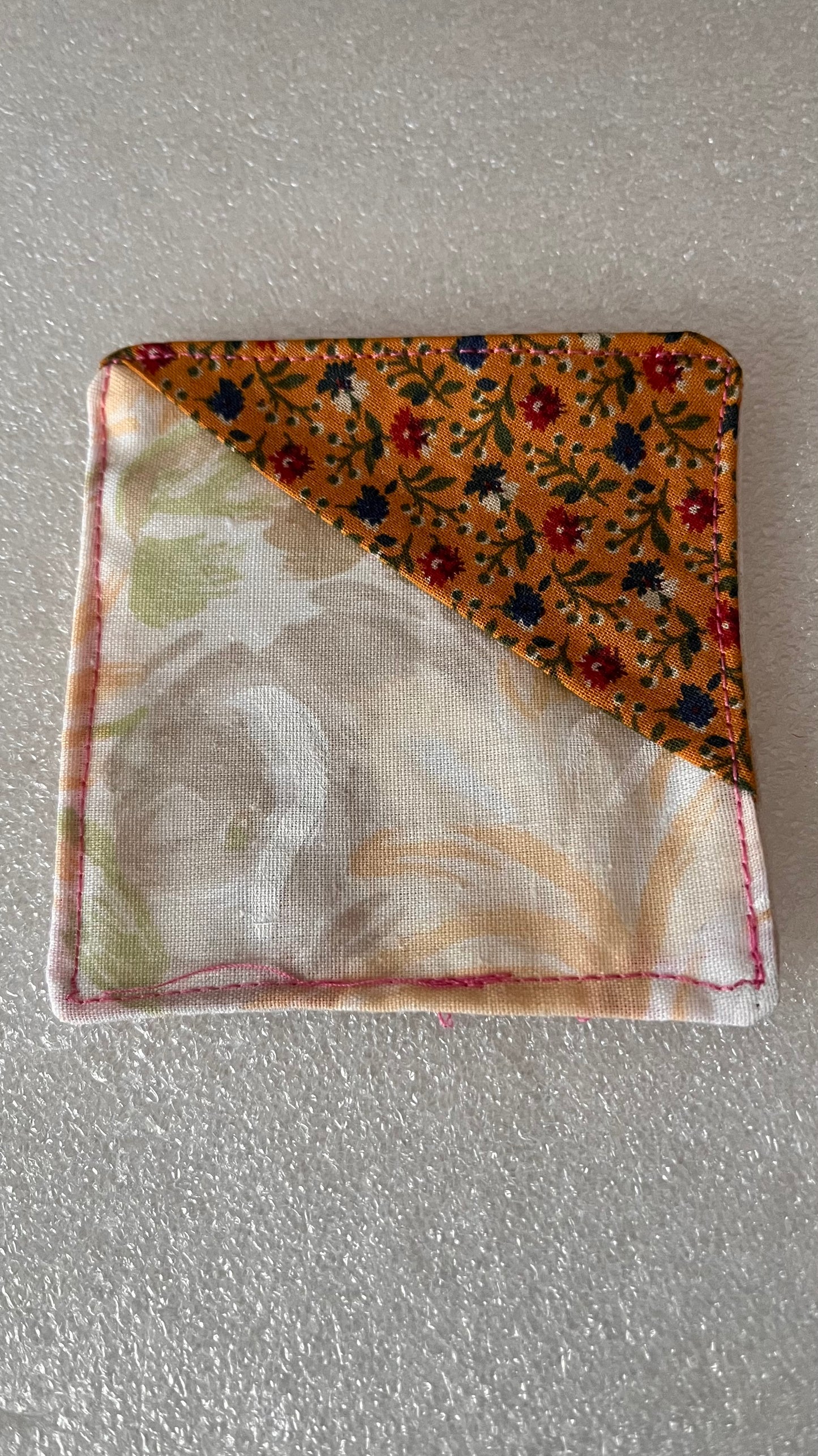 Handmade fabric corner bookmark