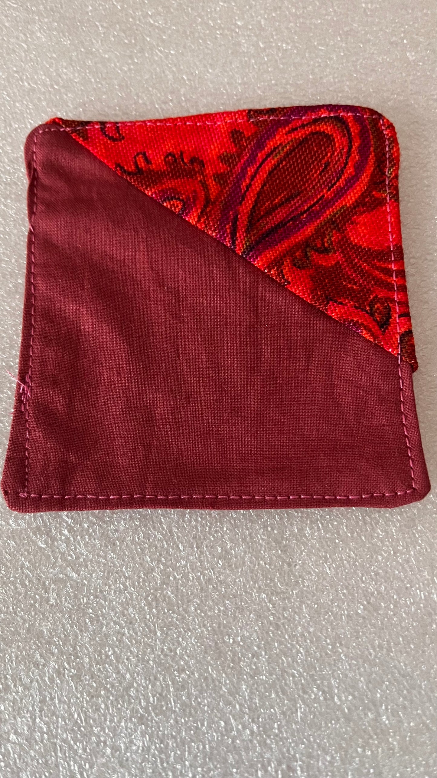 Handmade fabric corner bookmark