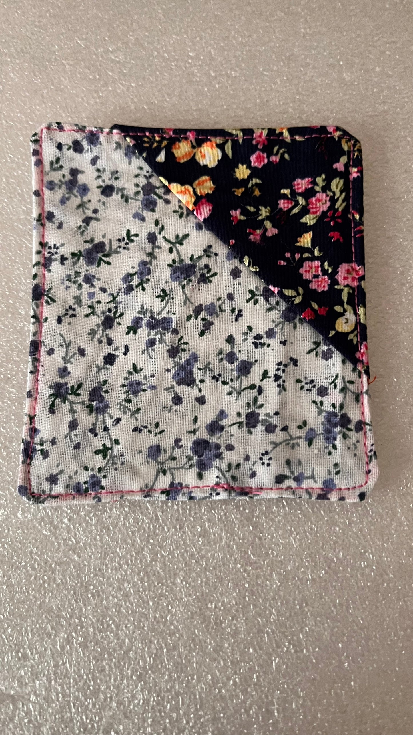 Handmade fabric corner bookmark