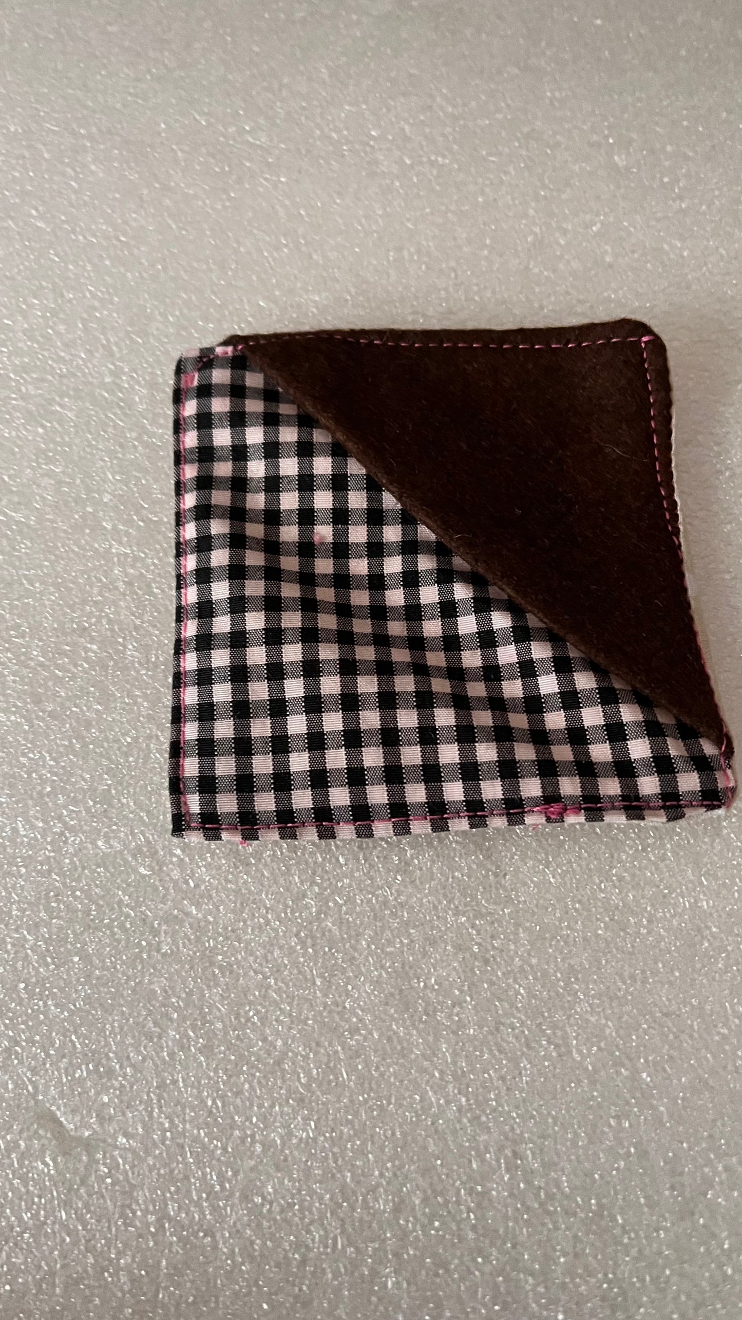 Handmade fabric corner bookmark