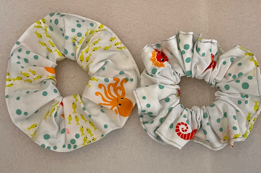 Handmade Cotton Scrunchies- set of 2 image 0