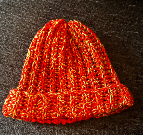 Woolly Cabin Beanie crochet Hat - adult medium size